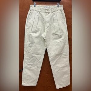 KITH mint green cotton pleated pants chinos chevron striped NWOT women size 30